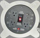 Link2Home 25ft. Cord Reel with 3 Outlets 2 USB