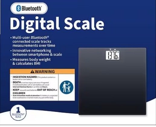 Digital Scale Bluetooth Measures Bodyweight And Calculates BMI Black
