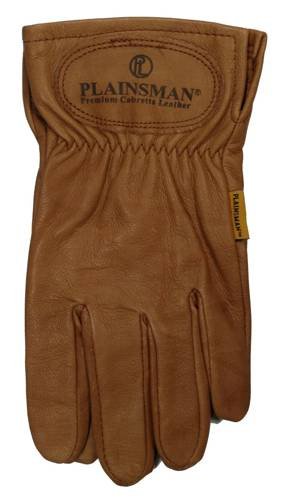 1 Pair Plainsman Premium Goatskin Cabretta Brown Leather Gloves, Size XL NEW