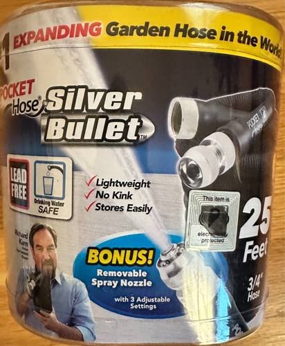 25 ft. Silver Bullet Expanding Black Fabric Garden Hose
