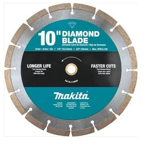 Makita 10-inch Diamond Blade for dry or wet cutting of concrete  T-01747
