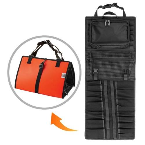 Backseat Roll Up Tool Organizer with 27 Pockets and Detatchable Pouch